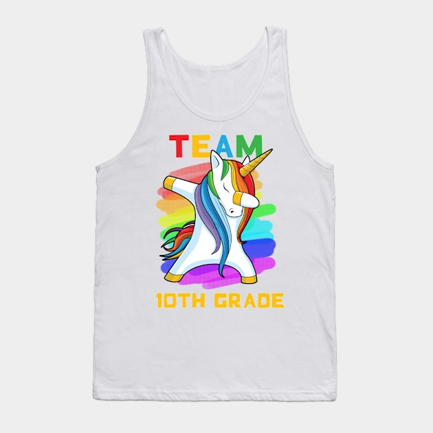 Team 10TH GRADE Unicorn Dabbing Gift Back To School Tank Top by johnbbmerch